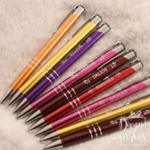 graviruoti tušinukai vardiniai vaikams raudoni, geltoni,